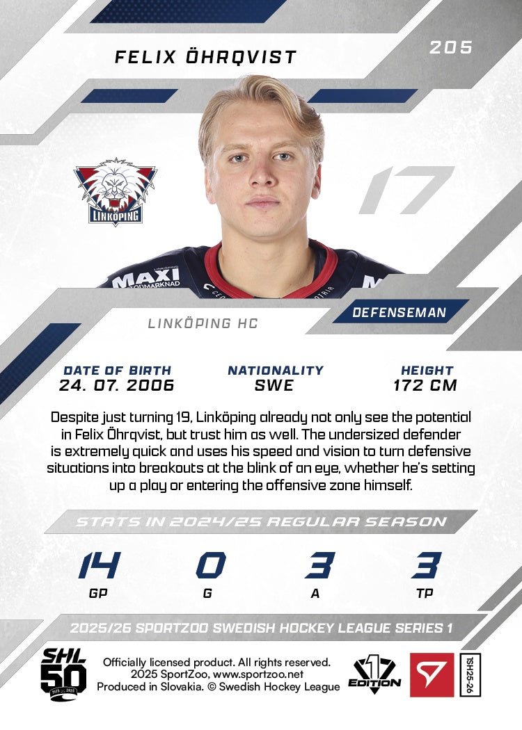 205 LHC FELIX ÖHRQVIST - SININEN