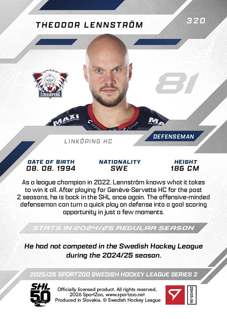 320 LHC Theodor Lennström SININEN