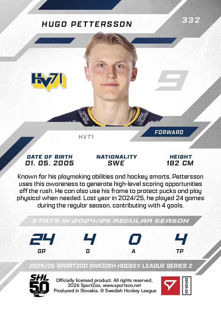 332 HV71 Hugo Pettersson PINK