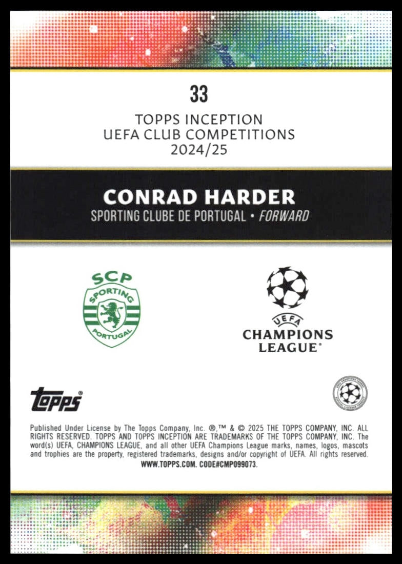 Conrad Harder - Perus - Topps Inception UCC 24/25