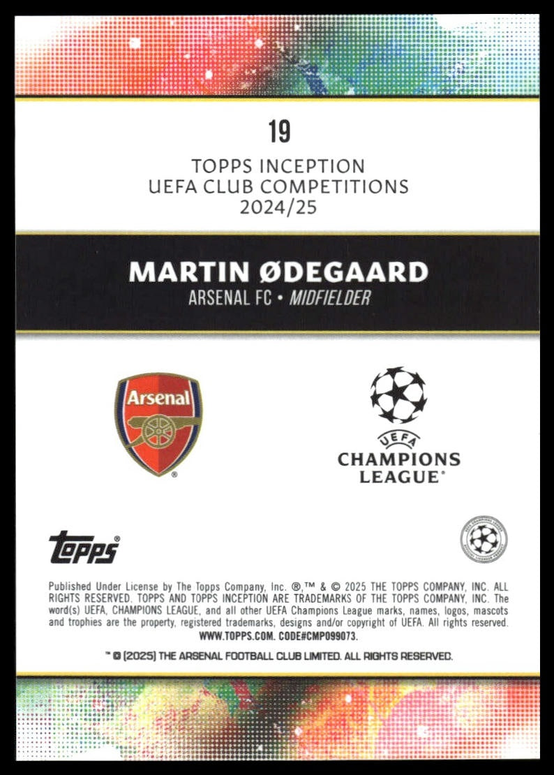 Martin Odegaard - Peruskortti - Topps Inception UCC 24/25