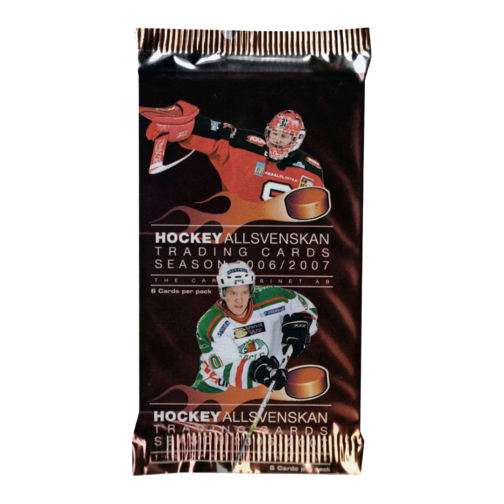 Oöppnat paket Hockeyallsvenskan 06/07 samlarbilder från Nordic Sports Cards, hockeybilder i booster pack.