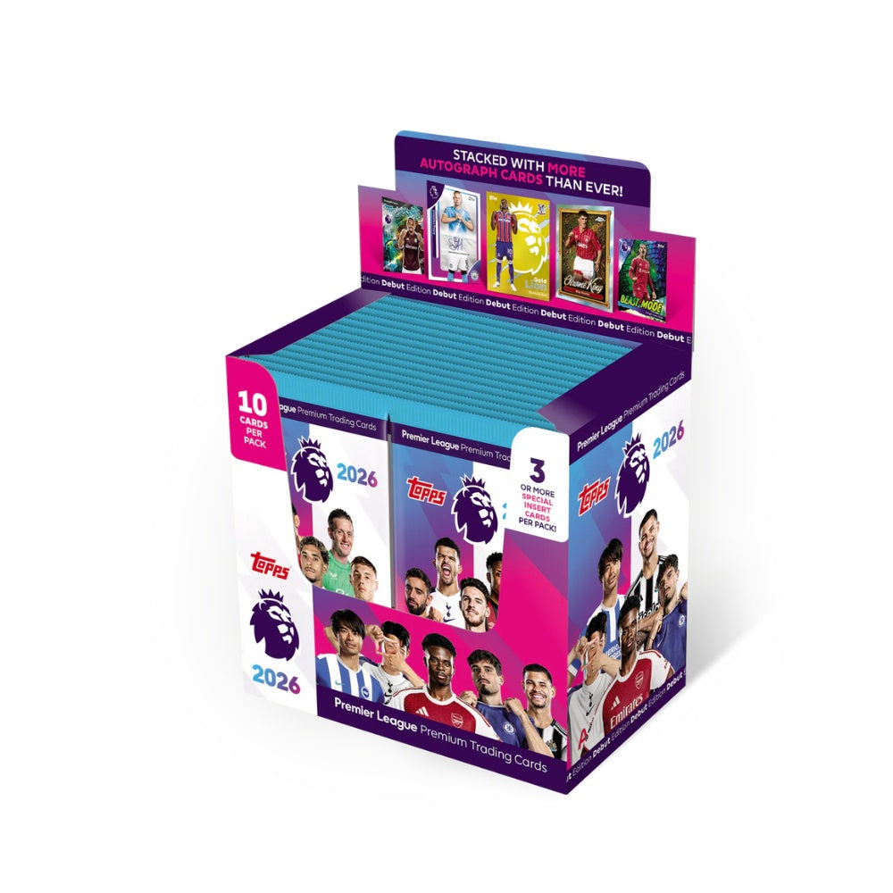 Topps Premier League 2026 Helbox – Fotbollskort (28 Boosterpaket)