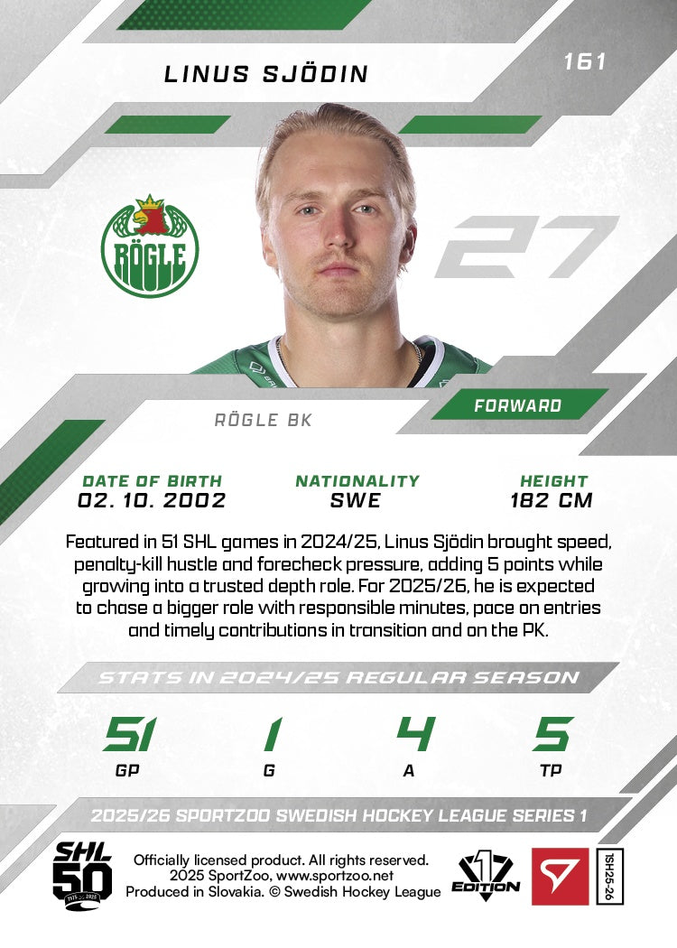 161 RBK LINUS SJÖDIN - VAALEANPUNAINEN