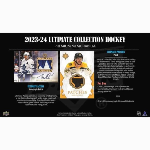 2023/24 Upper Deck Ultimate Collection -jääkiekko NHL-harrastuslaatikko