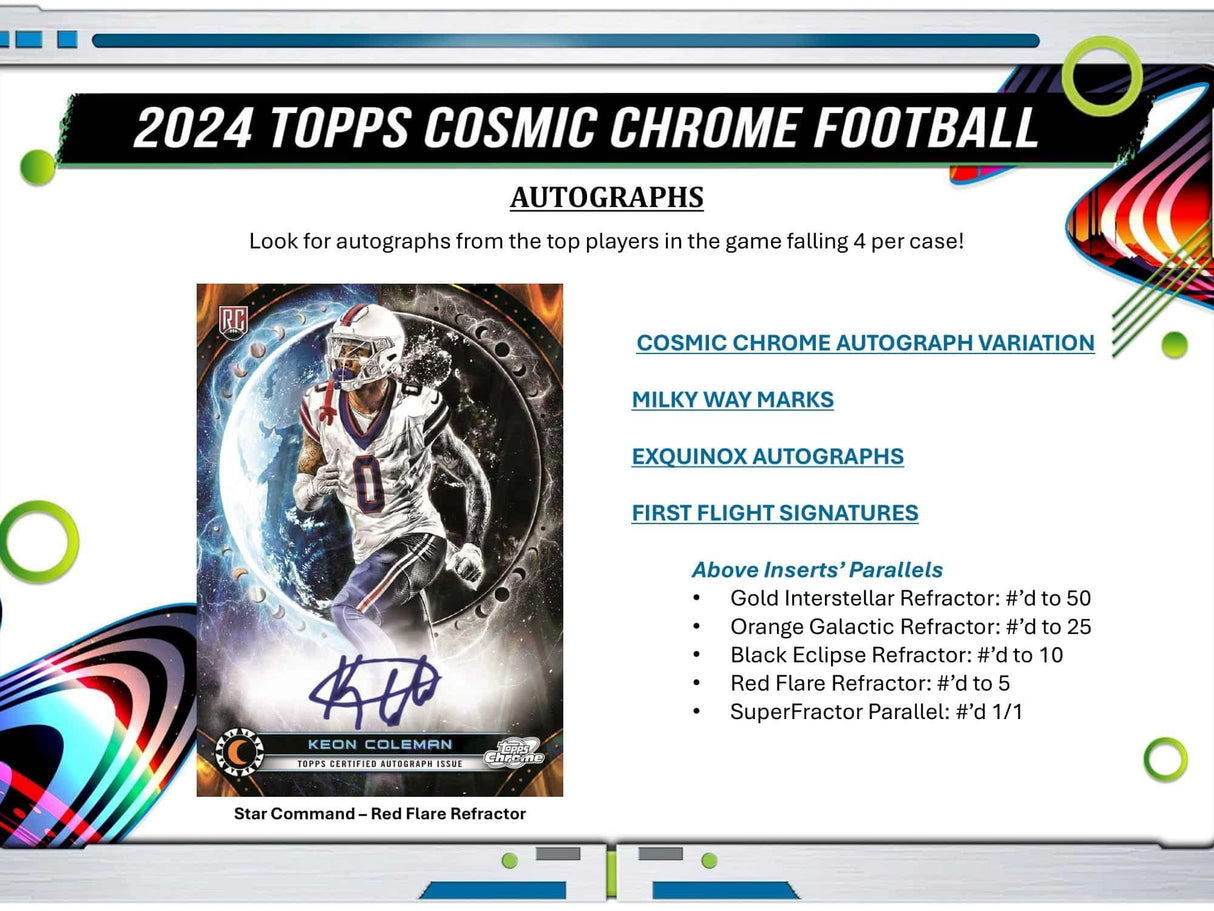 2024 Topps Cosmic Chrome -jalkapallo - Hobby Box