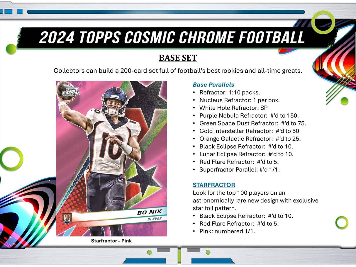 2024 Topps Cosmic Chrome -jalkapallo - Hobby Box