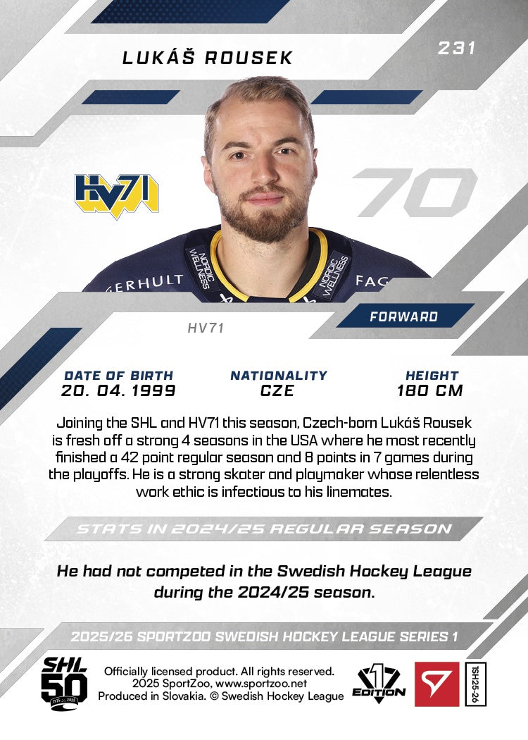 231 HV71 LUKÁŠ ROUSEK - PINK