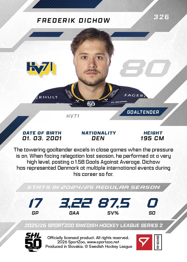 326 HV71 Frederik Dichow POHJA