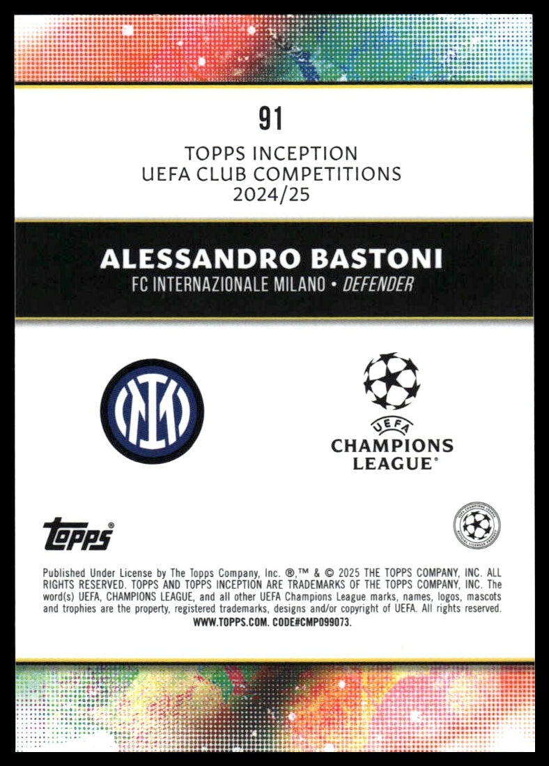 Alessandro Bastoni - Peruskortti - Topps Inception UCC 24/25