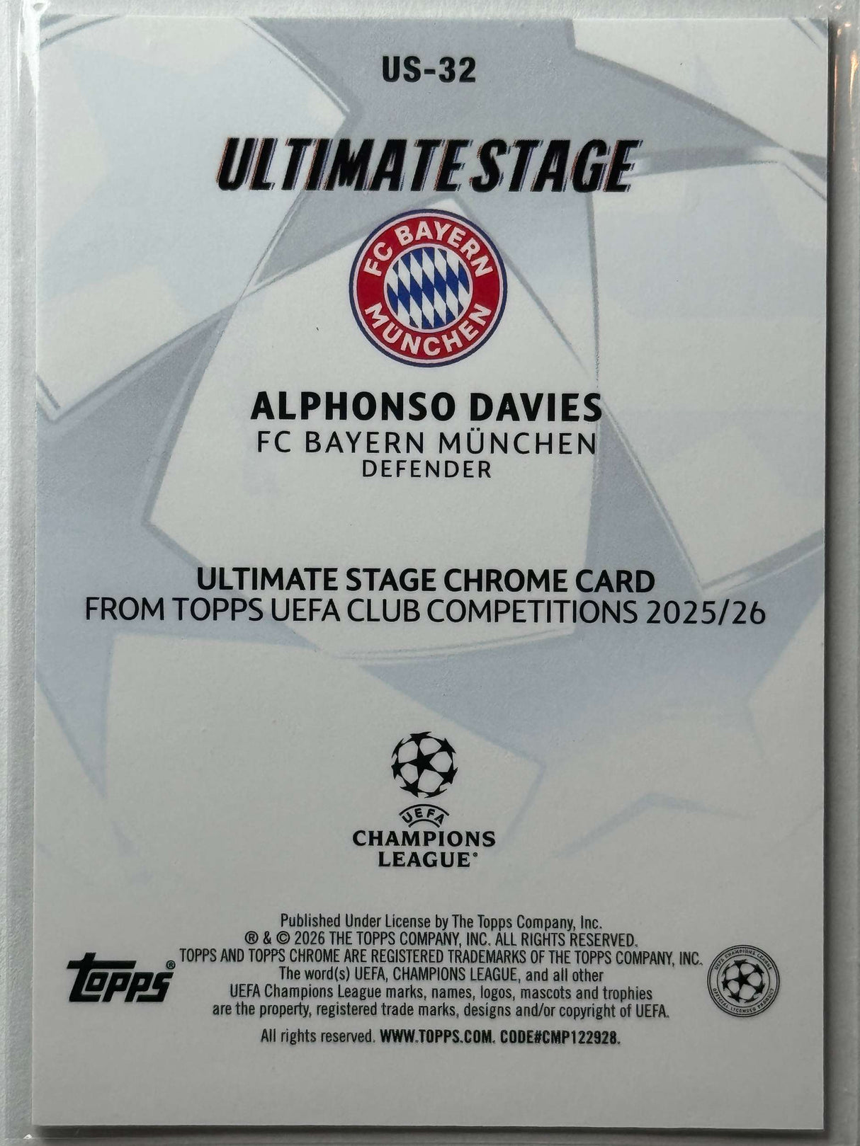 Alphonso Davies – Ultimate Stage – Topps Flagship 25/26