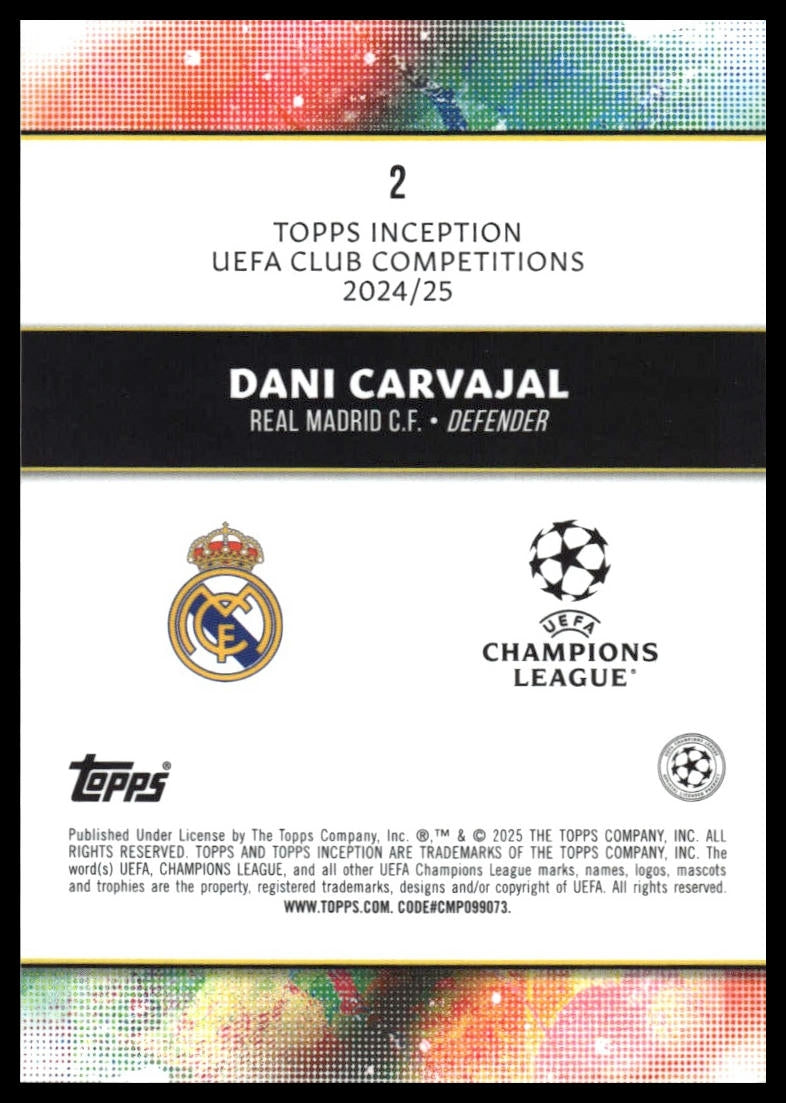 Dani Carvajal - Peruskortti - Topps Inception UCC 24/25