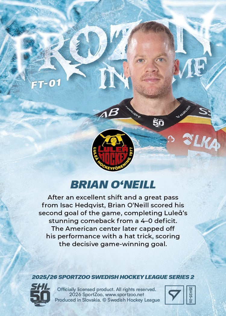 FT-01 LHF Brian O'Neill JÄÄHDYTETTY AIKAAN