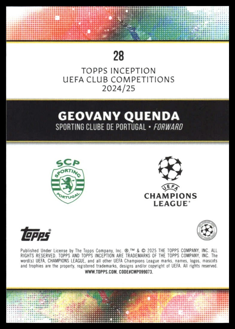 Geovany Quenda – Perus – Topps Inception UCC 24/25