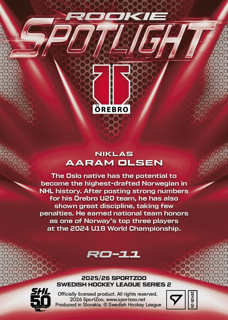 RO-11 ROOKIE SPOTLIGHT Niklas Aaram Olsen ROOKIE SPOTLIGHT