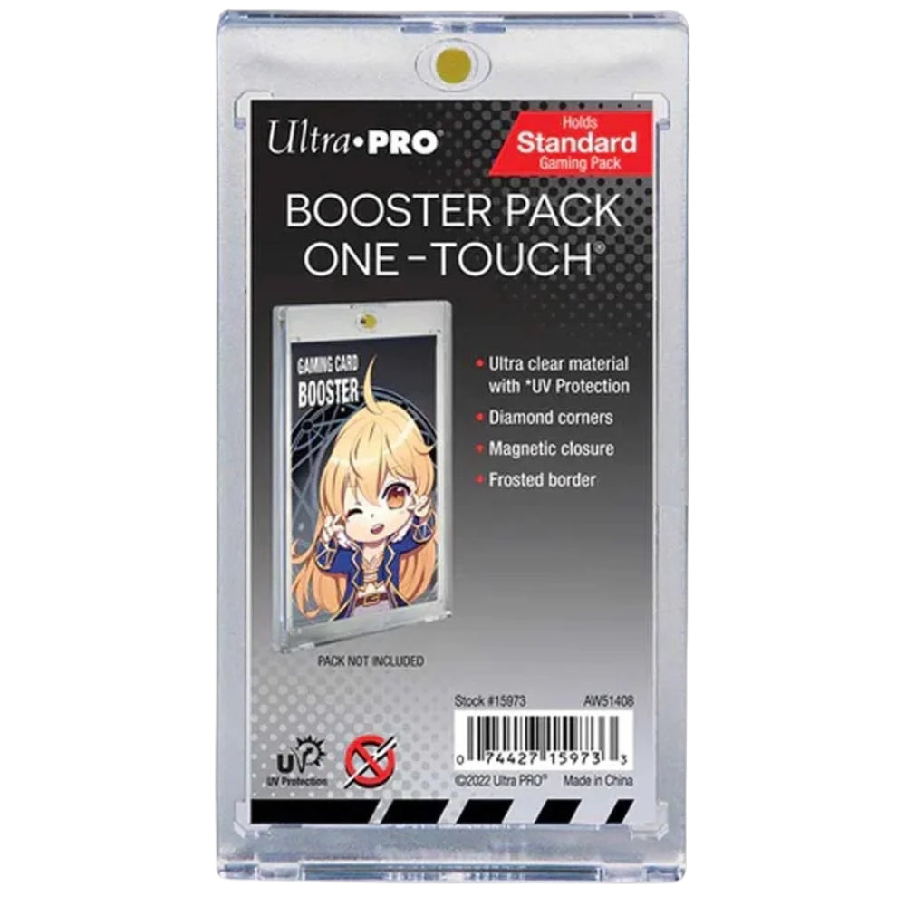 Ultra PRO One Touch UV-skyddat magnetskydd för boosterpaket i plast, transparent display för samlarkort.