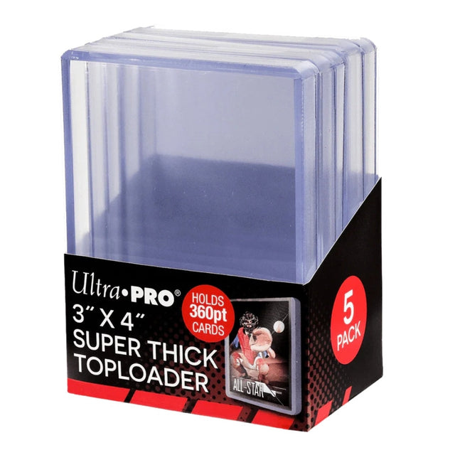 Ultra PRO Super Thick Toploader 360 pt, genomskinligt skydd för tjocka samlarkort och sportkort.